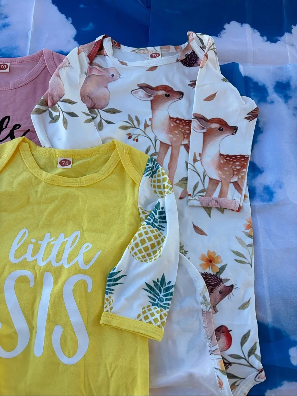 Baby girl pajamas, little sister, striped, long sleeve Size 6/12 Months